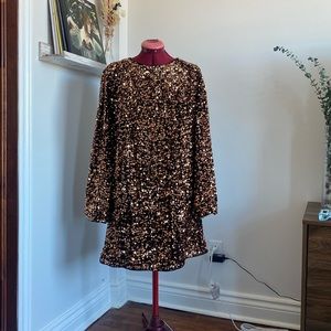 Sequin mini shift dress